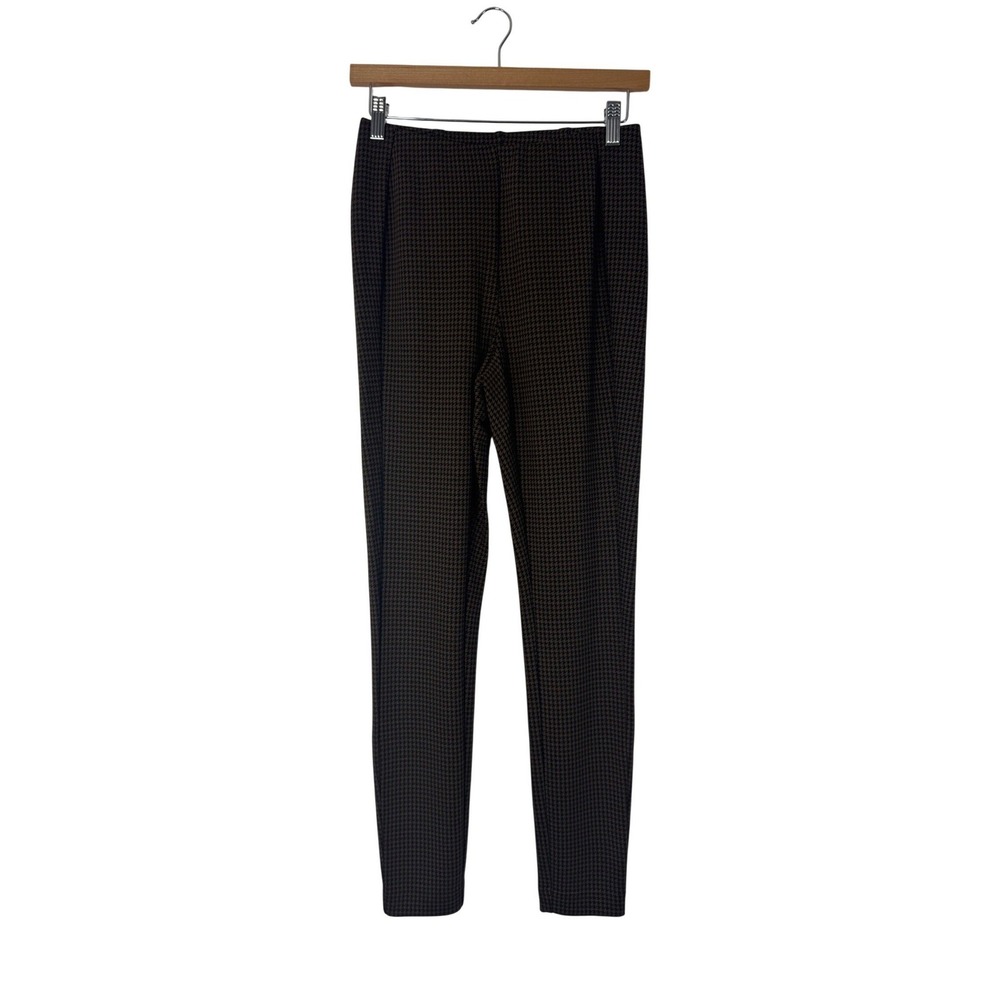 Academic J. Jill Womens Small Ponte Leggings Brown Houndstooth Slim Knit Pants